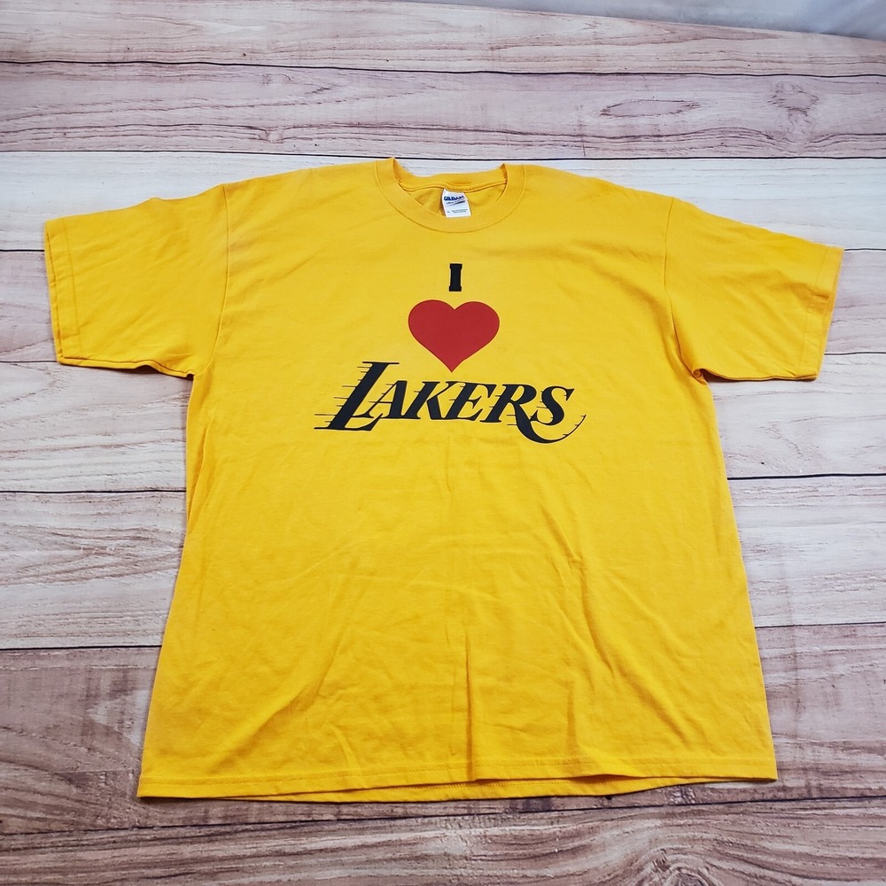 Los Angeles Lakers Shirt‎ Mens Extra Large Yellow Outdoors Basketball Adult XL
